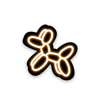 Neon Balloon dog Sticker waterproof vinyl decal for laptop, bike, car & bottle
