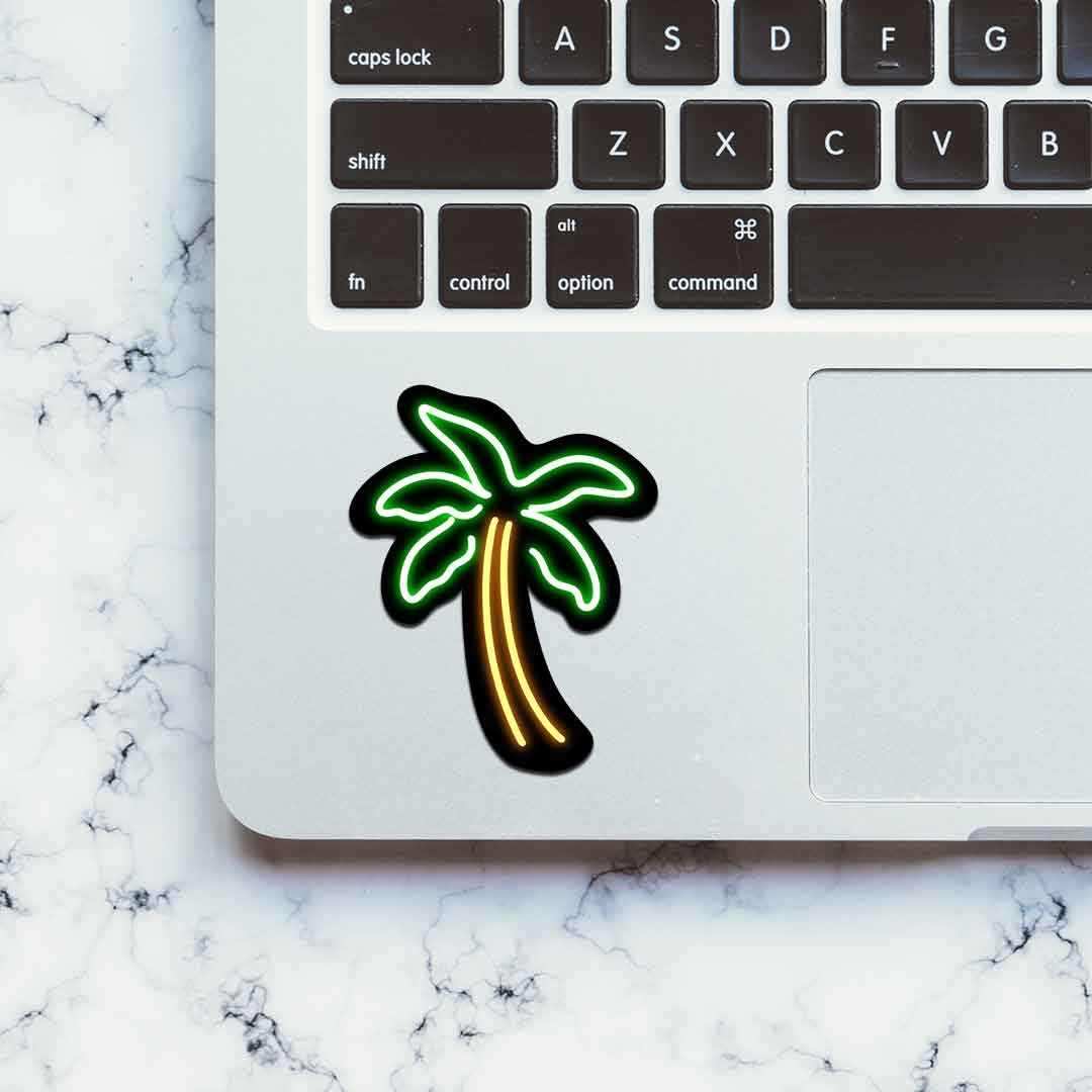 Neon Banyan tree Sticker waterproof vinyl decal for laptop, bike, car & bottle