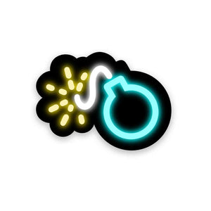 Neon Bomb Sticker waterproof vinyl decal for laptop, bike, car & bottle