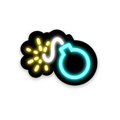 Neon Bomb Sticker waterproof vinyl decal for laptop, bike, car & bottle