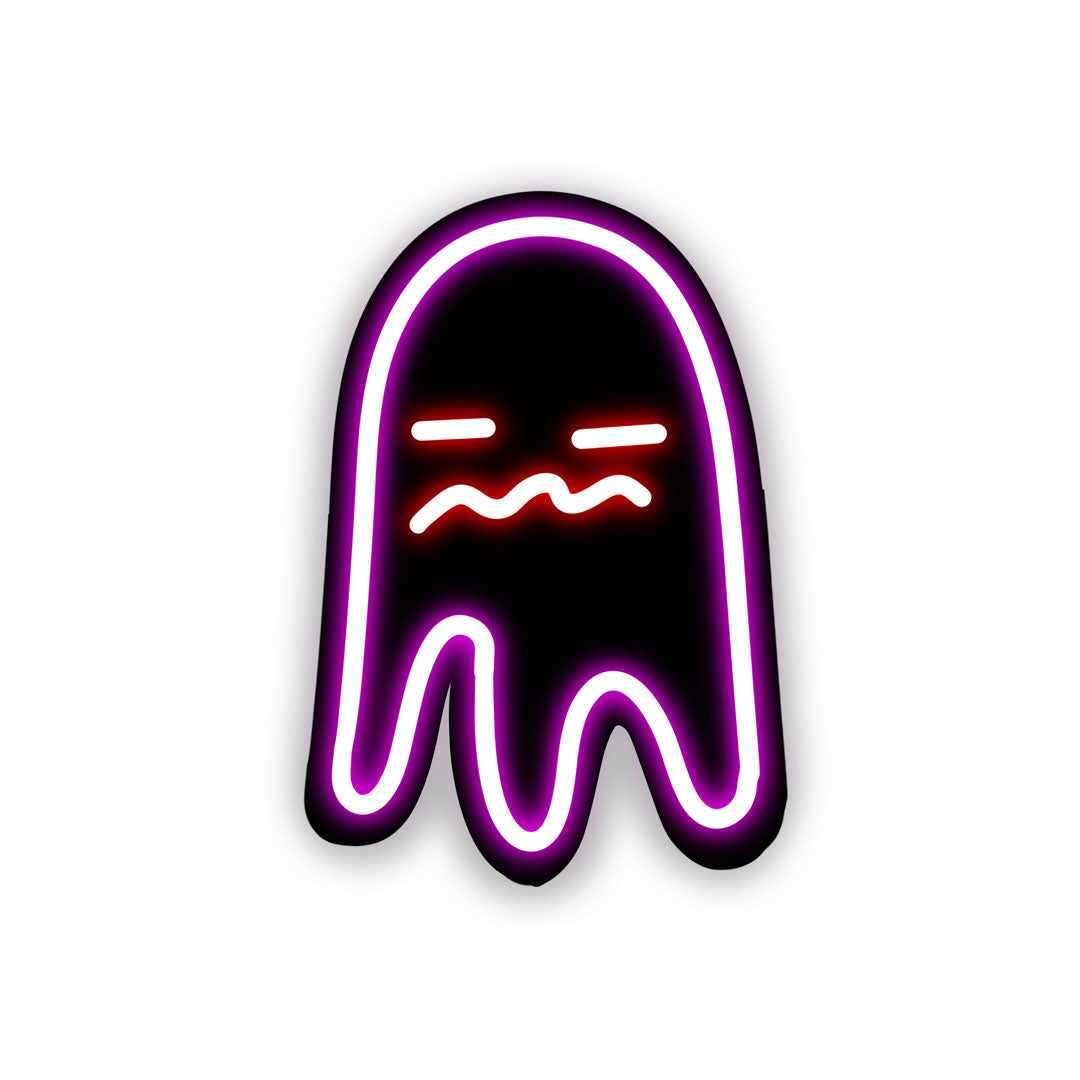 Neon Bored ghost Sticker waterproof vinyl decal for laptop, bike, car & bottle