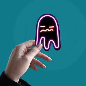 Neon Bored ghost Sticker waterproof vinyl decal for laptop, bike, car & bottle