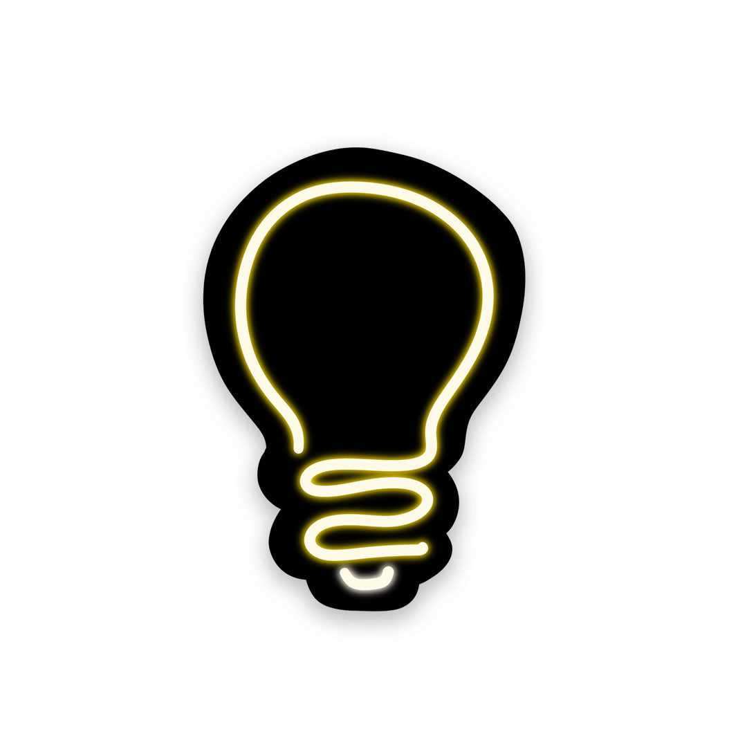 Neon Bulb Sticker waterproof vinyl decal for laptop, bike, car & bottle