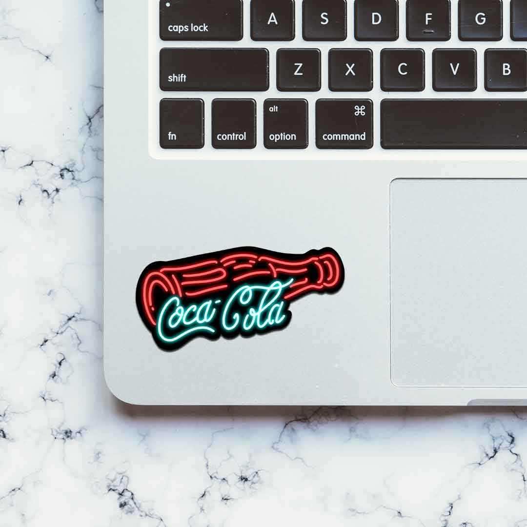 Neon Coca cola Sticker waterproof vinyl decal for laptop, bike, car & bottle