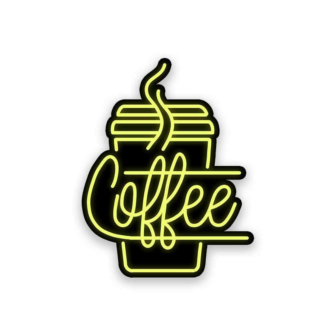 Neon Coffee Sticker - Stickers | STICK IT UP