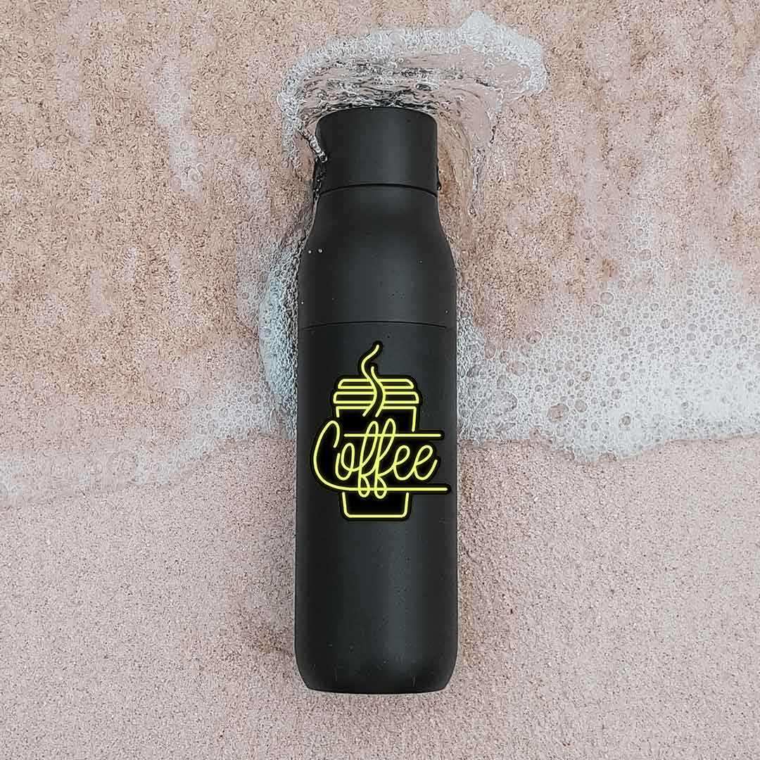 Neon Coffee Sticker waterproof vinyl decal for laptop, bike, car & bottle