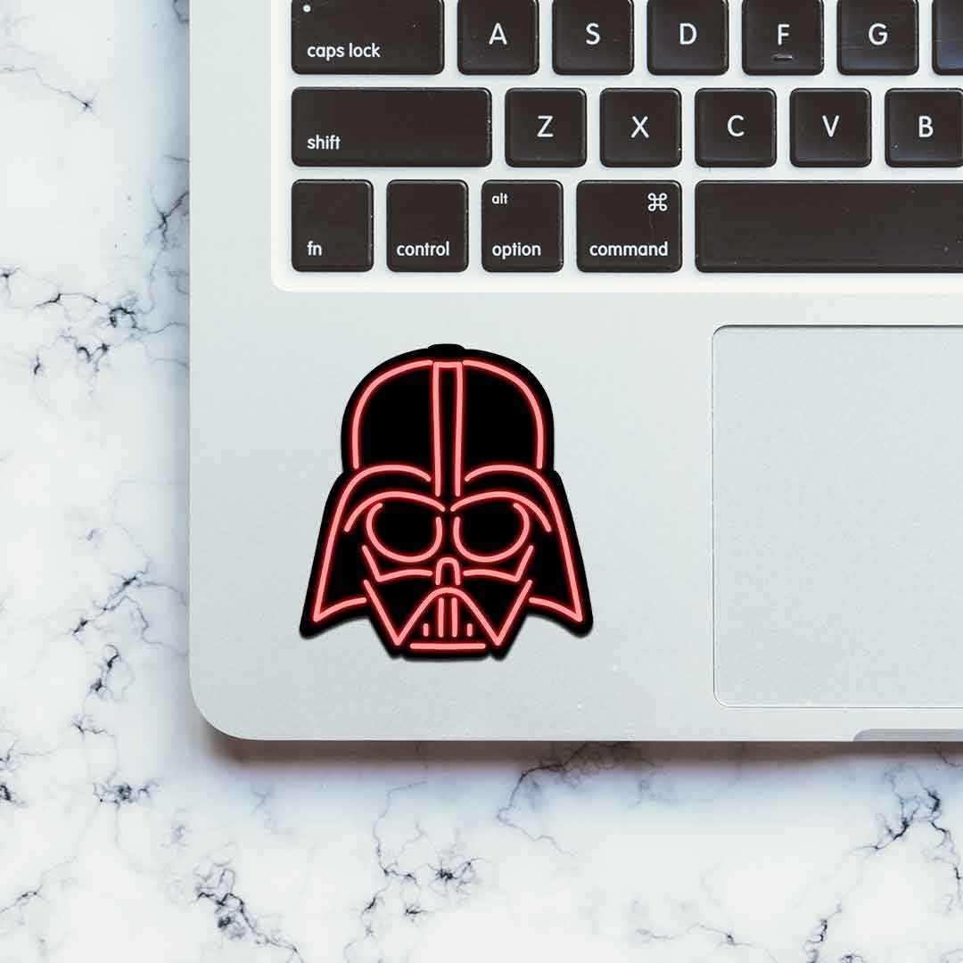 Neon Darth Vader Sticker waterproof vinyl decal for laptop, bike, car & bottle