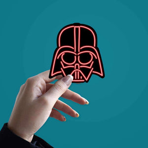 Neon Darth Vader Sticker waterproof vinyl decal for laptop, bike, car & bottle