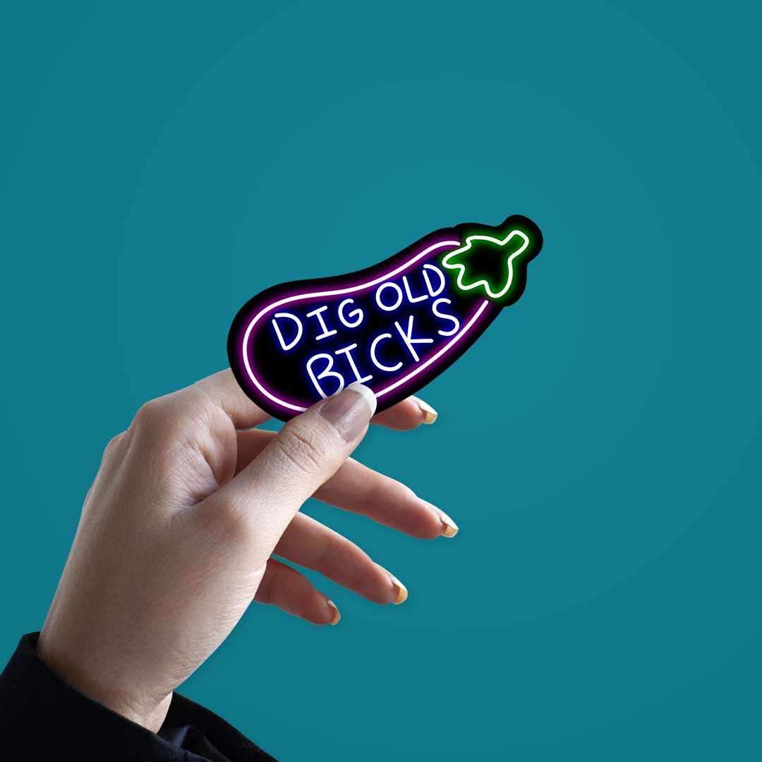 Neon Dicks bicks Sticker waterproof vinyl decal for laptop, bike, car & bottle