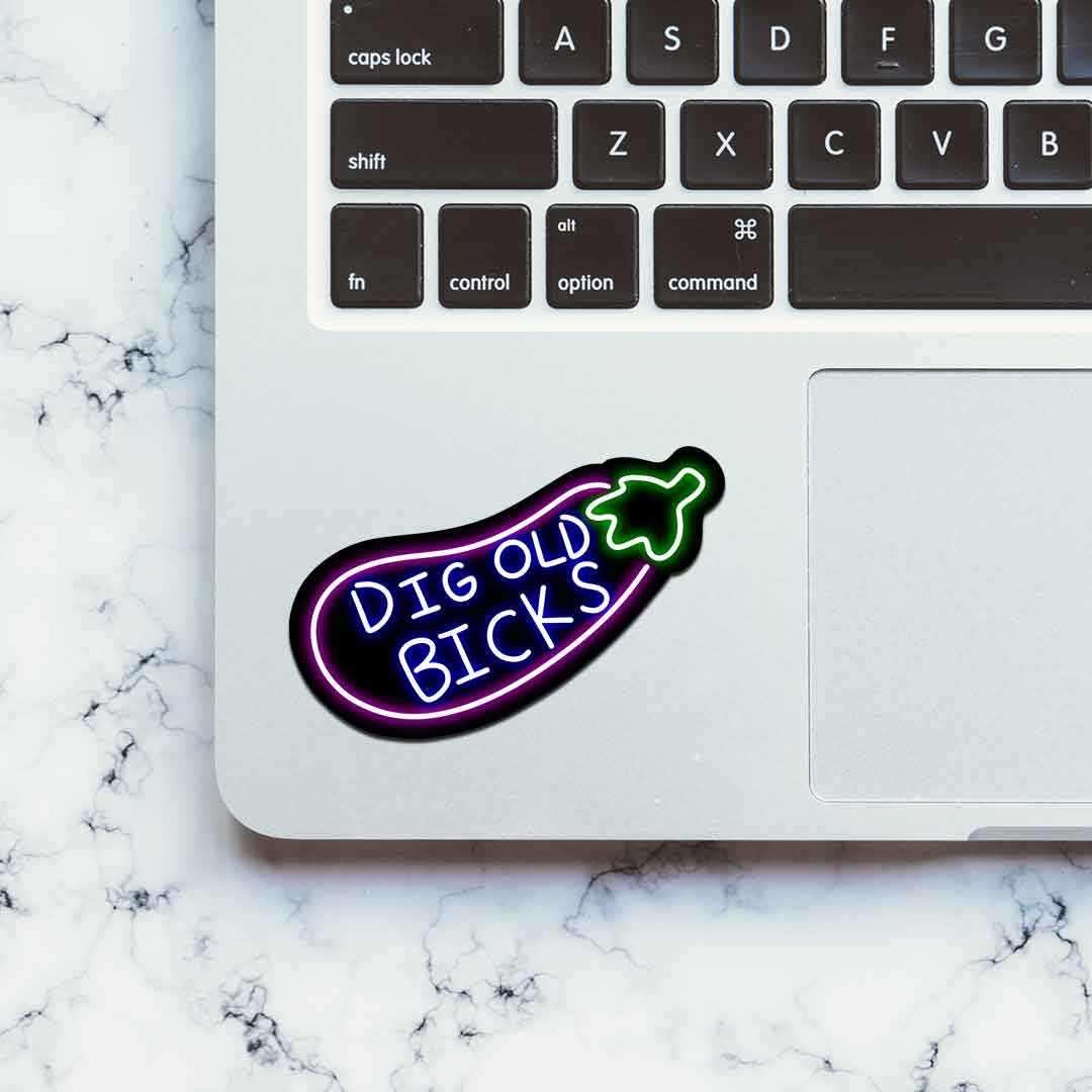 Neon Dicks bicks Sticker waterproof vinyl decal for laptop, bike, car & bottle