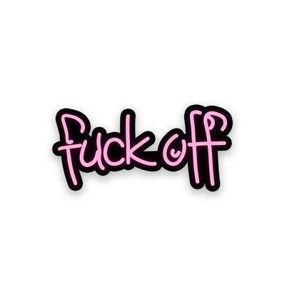 Neon F*ck off Sticker waterproof vinyl decal for laptop, bike, car & bottle