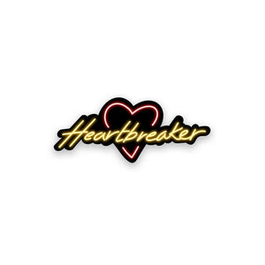 Neon Heartbreaker Sticker waterproof vinyl decal for laptop, bike, car & bottle