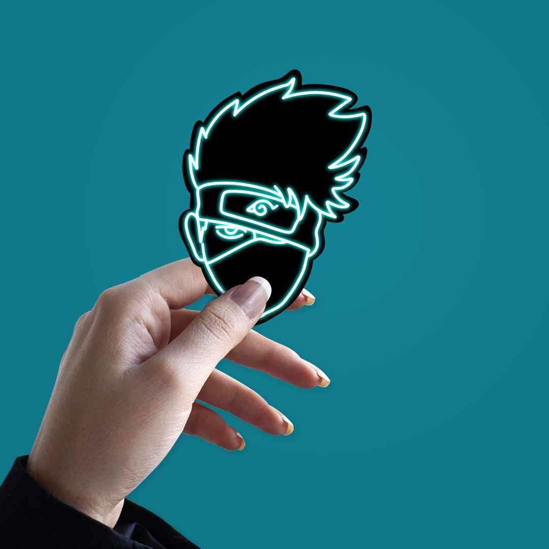 Neon Kakashi Sticker waterproof vinyl decal for laptop, bike, car & bottle