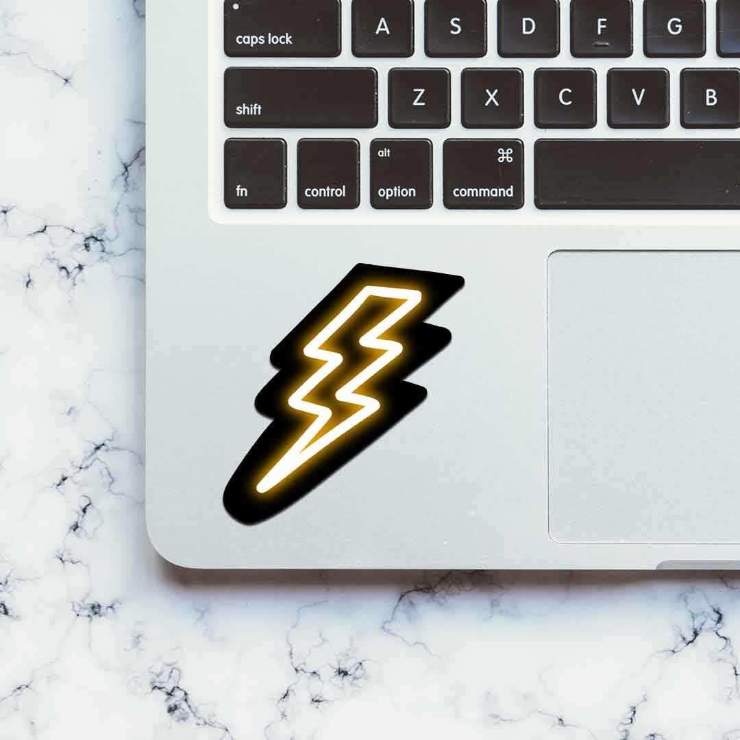 Neon Lightning Sticker - STICK IT UP