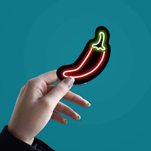 Neon Mirchi Sticker waterproof vinyl decal for laptop, bike, car & bottle