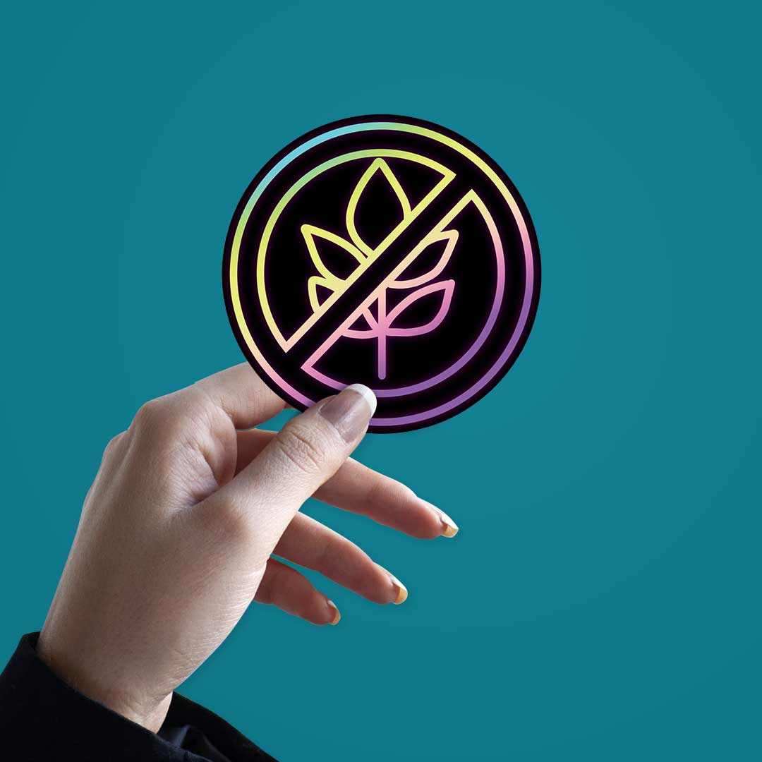Neon No weed Sticker waterproof vinyl decal for laptop, bike, car & bottle