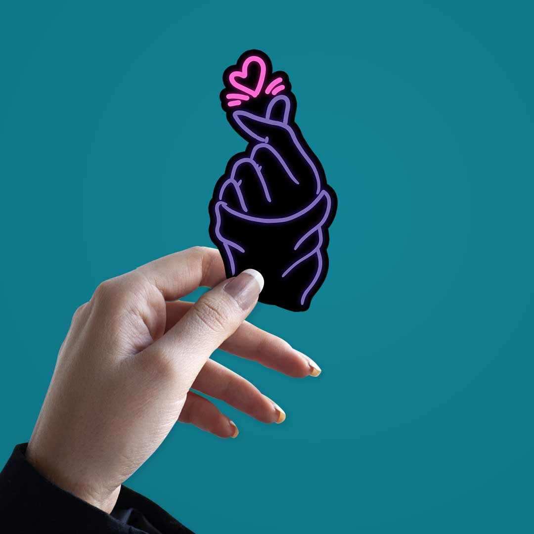 Neon Oppa Saranghae Sticker waterproof vinyl decal for laptop, bike, car & bottle