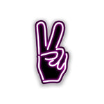 Neon Peace Sticker waterproof vinyl decal for laptop, bike, car & bottle