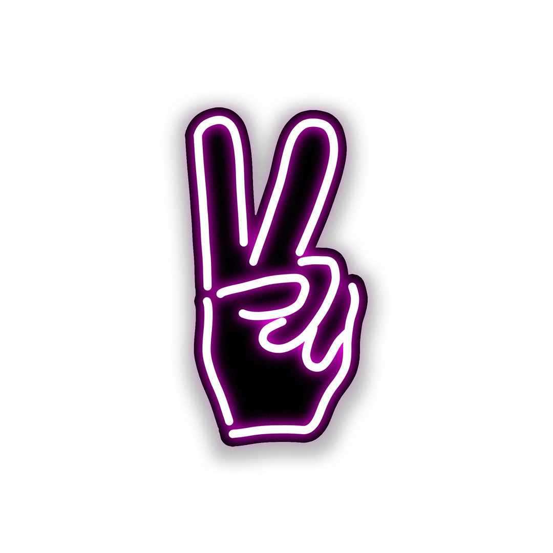 Neon Peace Sticker waterproof vinyl decal for laptop, bike, car & bottle