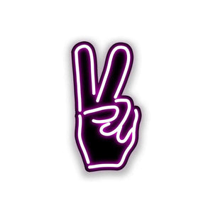 Neon Peace Sticker waterproof vinyl decal for laptop, bike, car & bottle