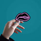 Neon Pink kiss Sticker waterproof vinyl decal for laptop, bike, car & bottle