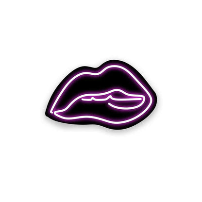 Neon Pink kiss Sticker waterproof vinyl decal for laptop, bike, car & bottle