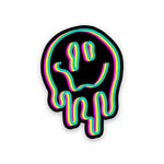 Neon Trippy smile Sticker waterproof vinyl decal for laptop, bike, car & bottle