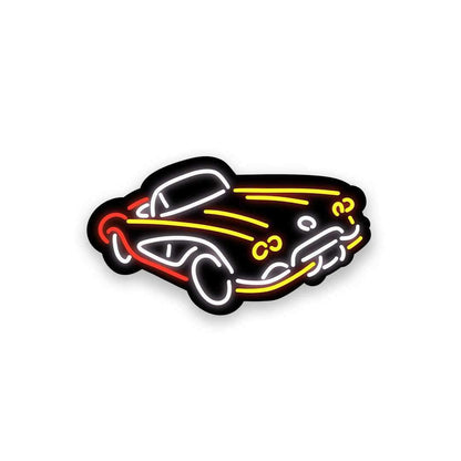 Neon Vintage car Sticker waterproof vinyl decal for laptop, bike, car & bottle
