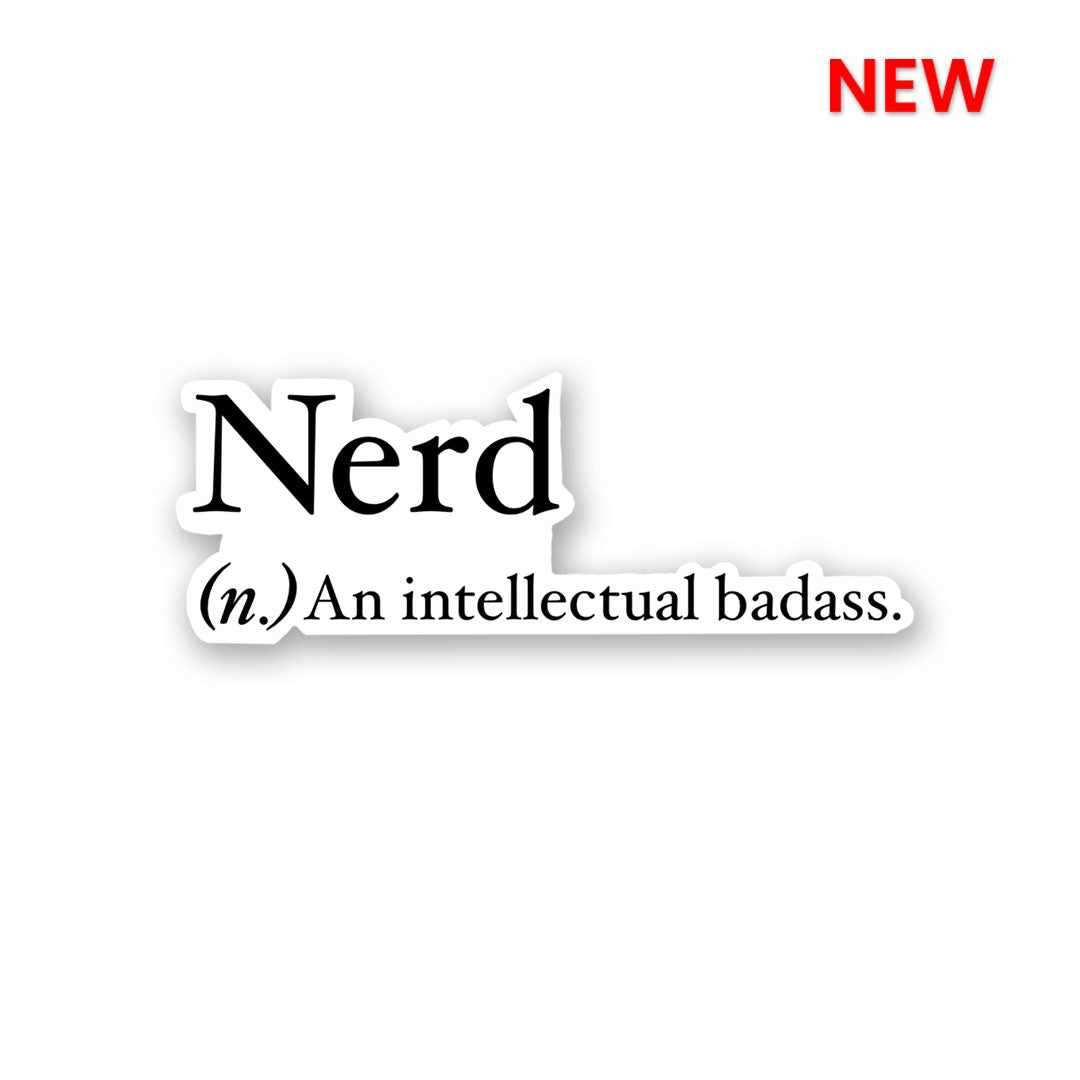 Nerd Sticker waterproof vinyl decal for laptop, bike, car & bottle