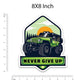 Never Give Up Bumper Sticker waterproof vinyl decal for laptop, bike, car & bottle