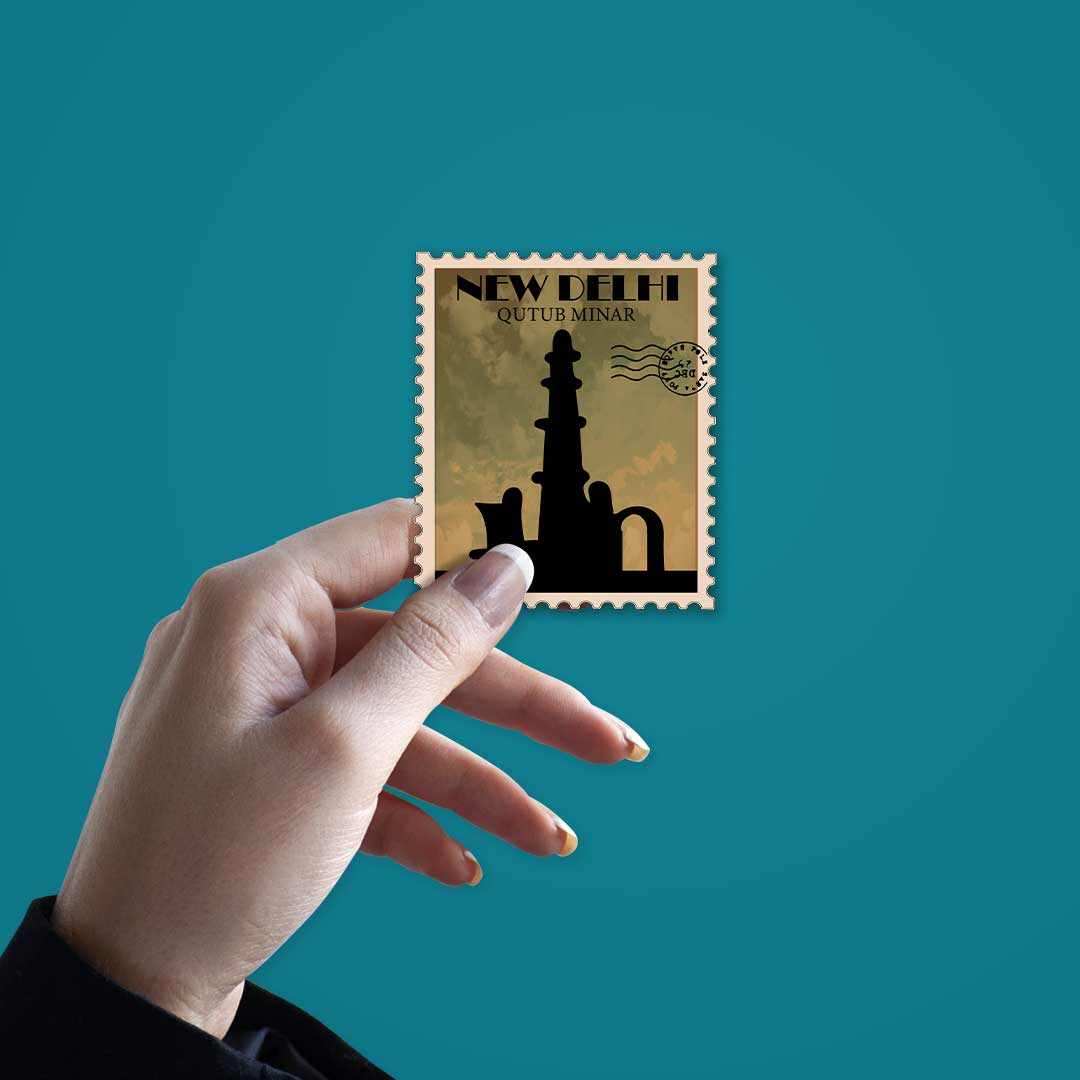 New Delhi - Qutub Minar Sticker waterproof vinyl decal for laptop, bike, car & bottle