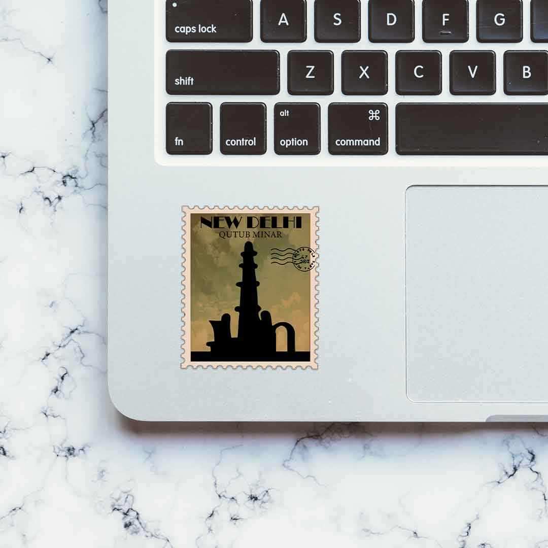New Delhi - Qutub Minar Sticker waterproof vinyl decal for laptop, bike, car & bottle