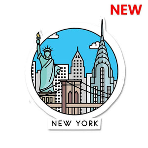 Newyork Sticker waterproof vinyl decal for laptop, bike, car & bottle