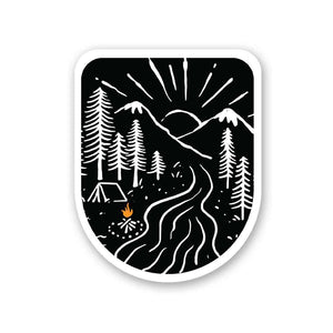 Night Camp Sticker waterproof vinyl decal for laptop, bike, car & bottle