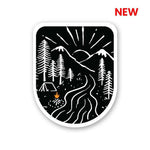 Night Camp Sticker waterproof vinyl decal for laptop, bike, car & bottle