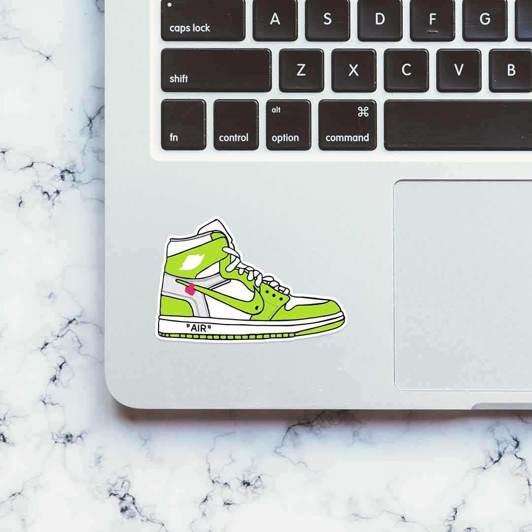 Air Shoe Green sticker waterproof vinyl decal for laptop, bike, car & bottle