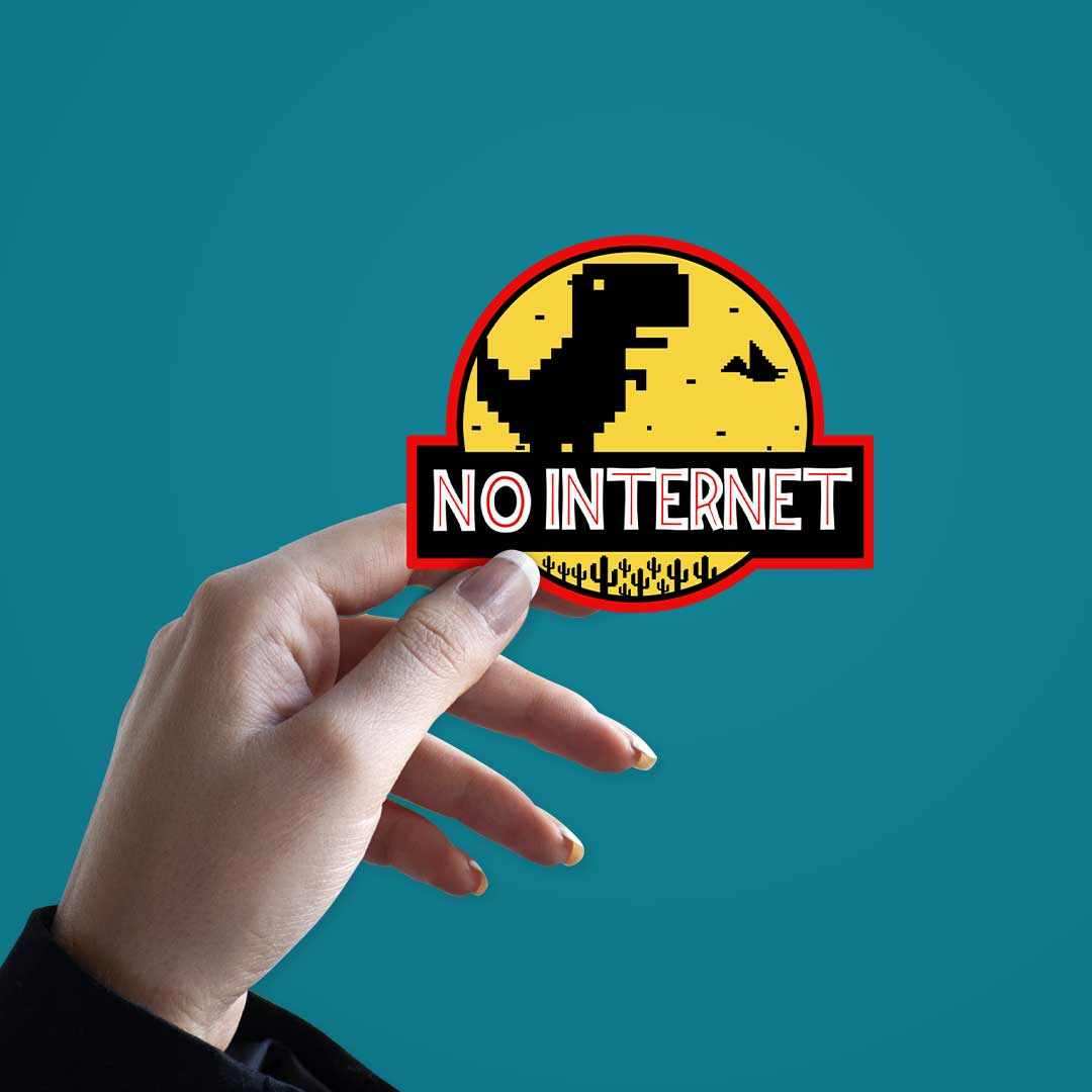 No Internet Sticker waterproof vinyl decal for laptop, bike, car & bottle
