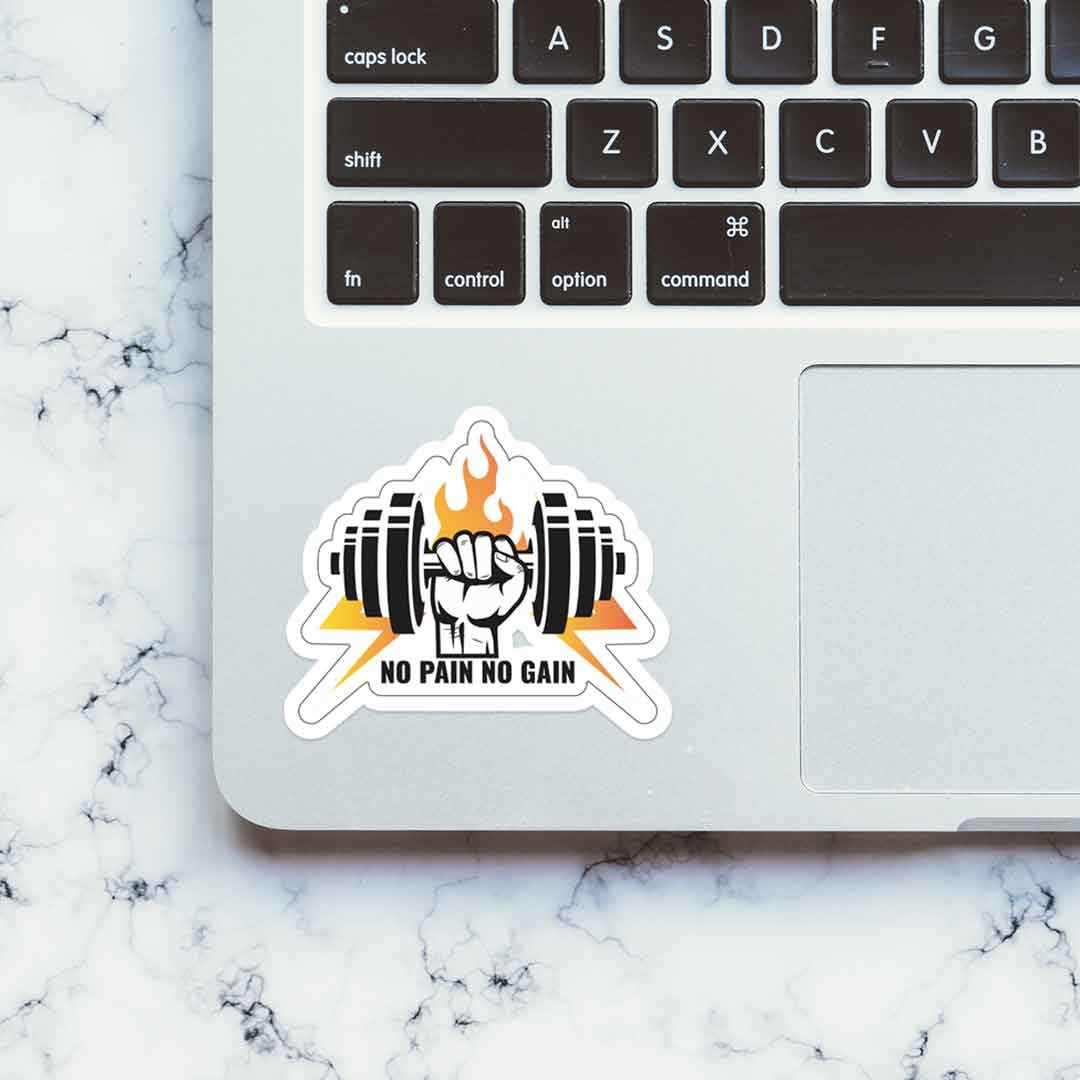 No Pain No Gain Sticker waterproof vinyl decal for laptop, bike, car & bottle
