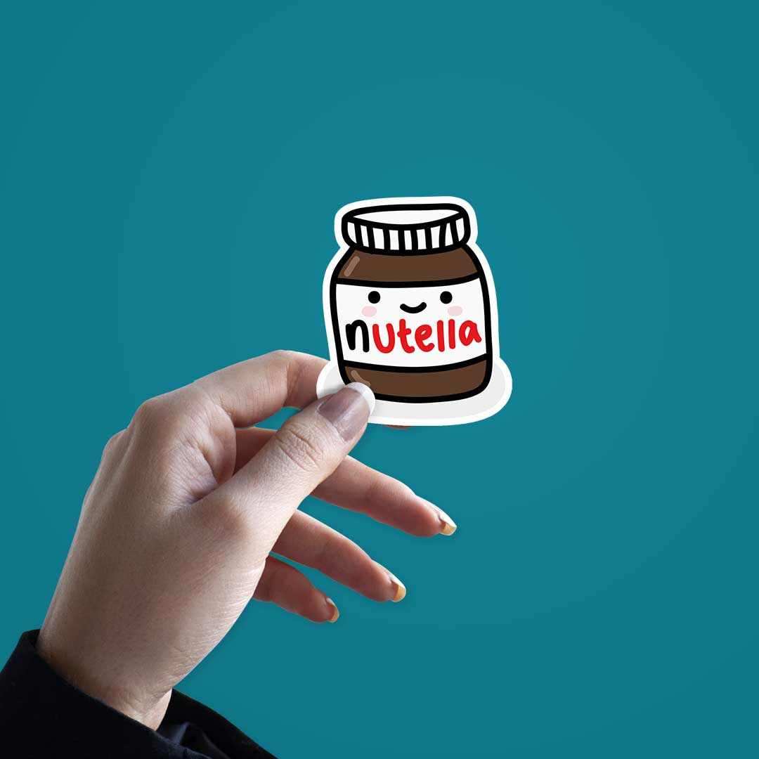 nutella sticker waterproof vinyl decal for laptop, bike, car & bottle