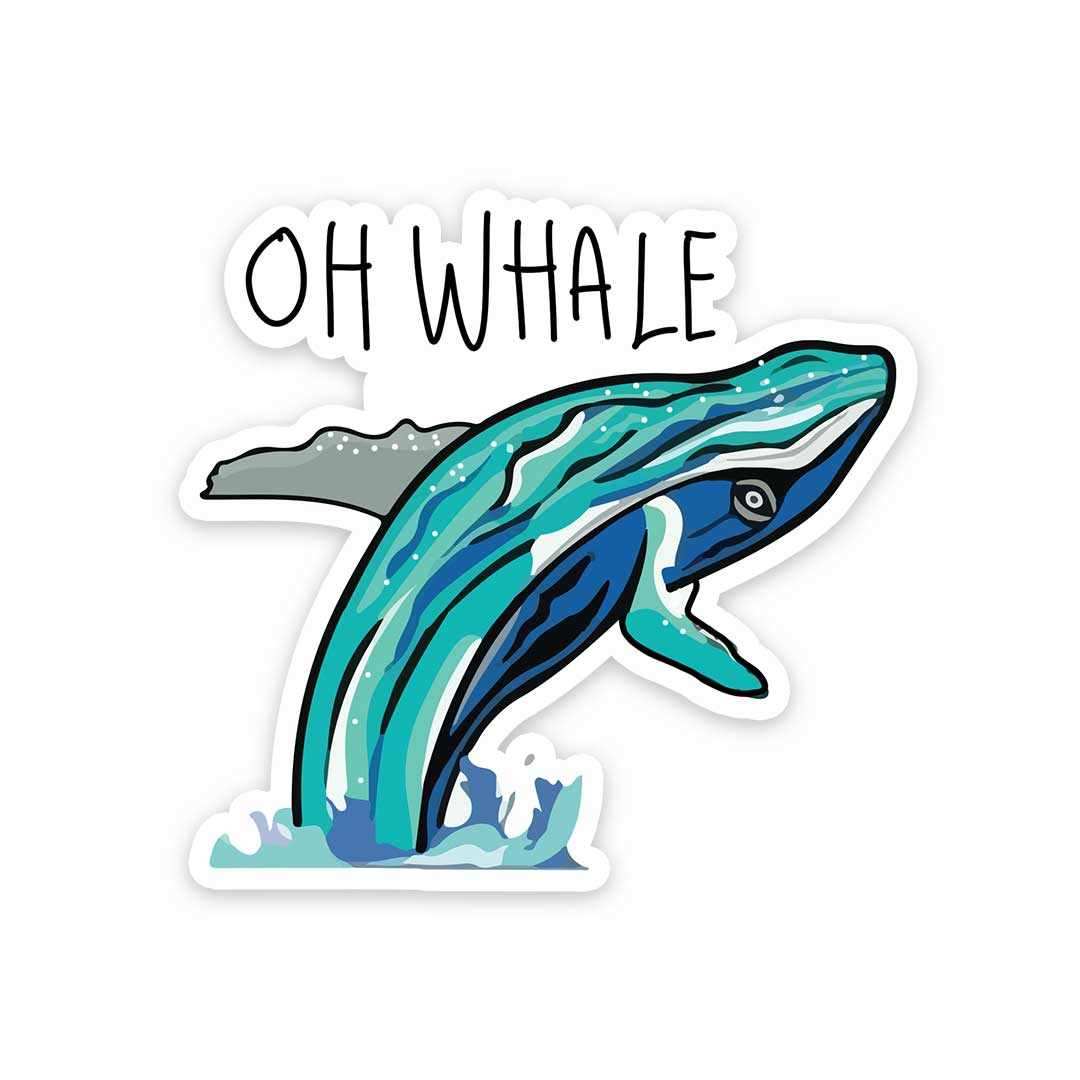 Oh whale Sticker waterproof vinyl decal for laptop, bike, car & bottle