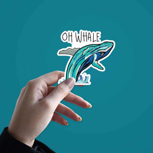 Oh whale Sticker waterproof vinyl decal for laptop, bike, car & bottle