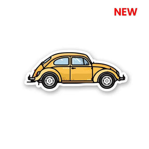 Old School Beetle Sticker waterproof vinyl decal for laptop, bike, car & bottle