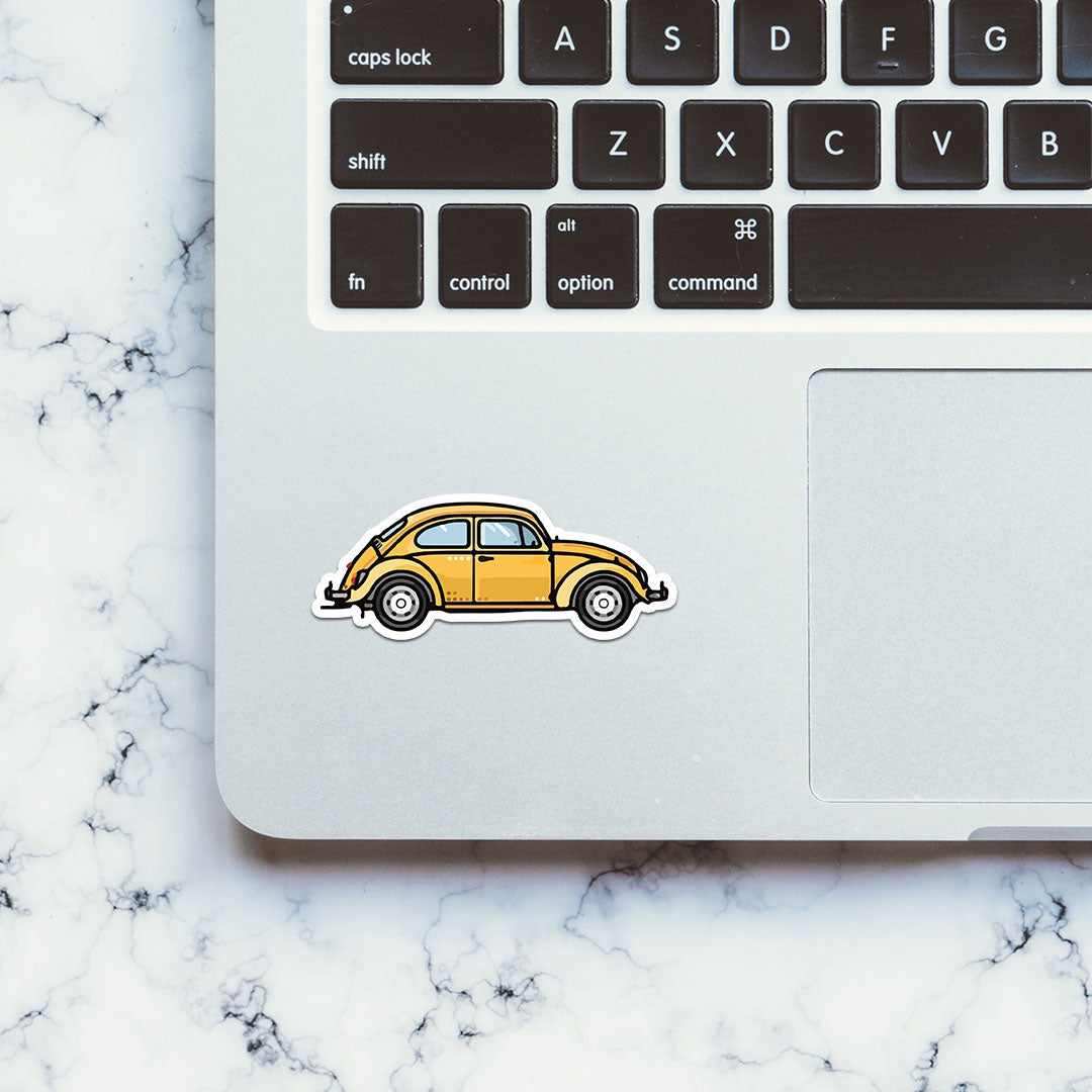 Old School Beetle Sticker waterproof vinyl decal for laptop, bike, car & bottle