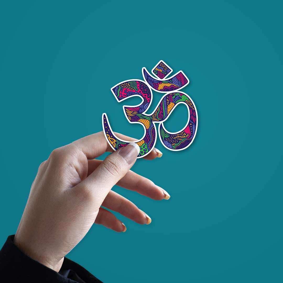 OM Sticker waterproof vinyl decal for laptop, bike, car & bottle