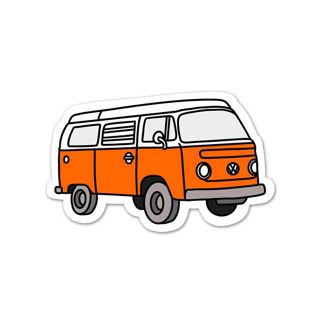Orange Mini Bus Sticker - Stickers | STICK IT UP