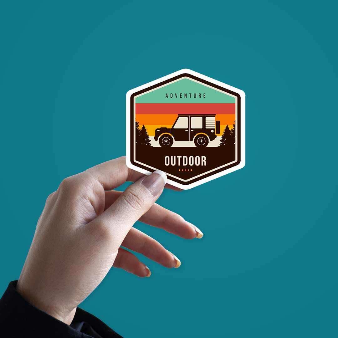 OUTDOOR RIDE Sticker waterproof vinyl decal for laptop, bike, car & bottle
