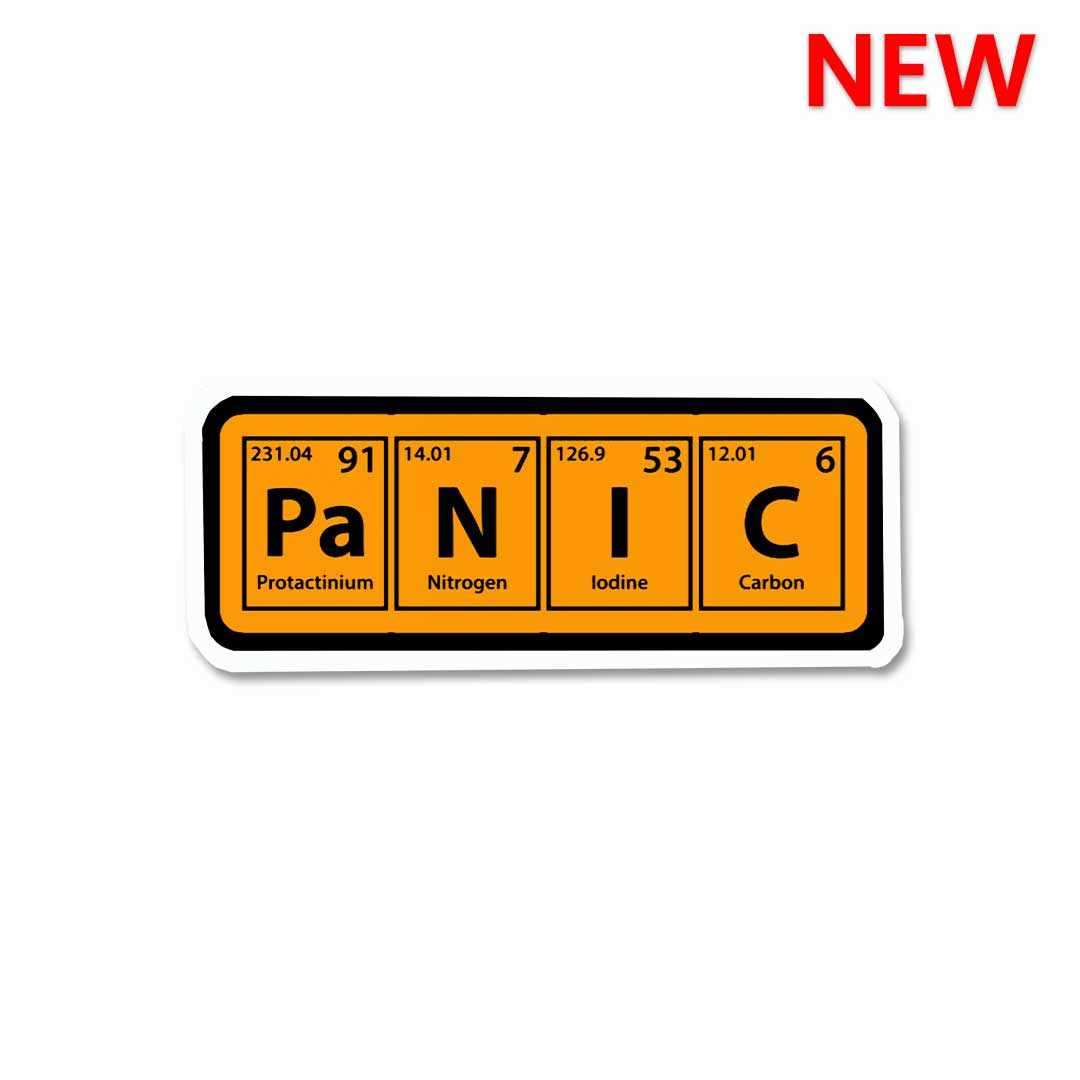 Pa N I C Sticker waterproof vinyl decal for laptop, bike, car & bottle