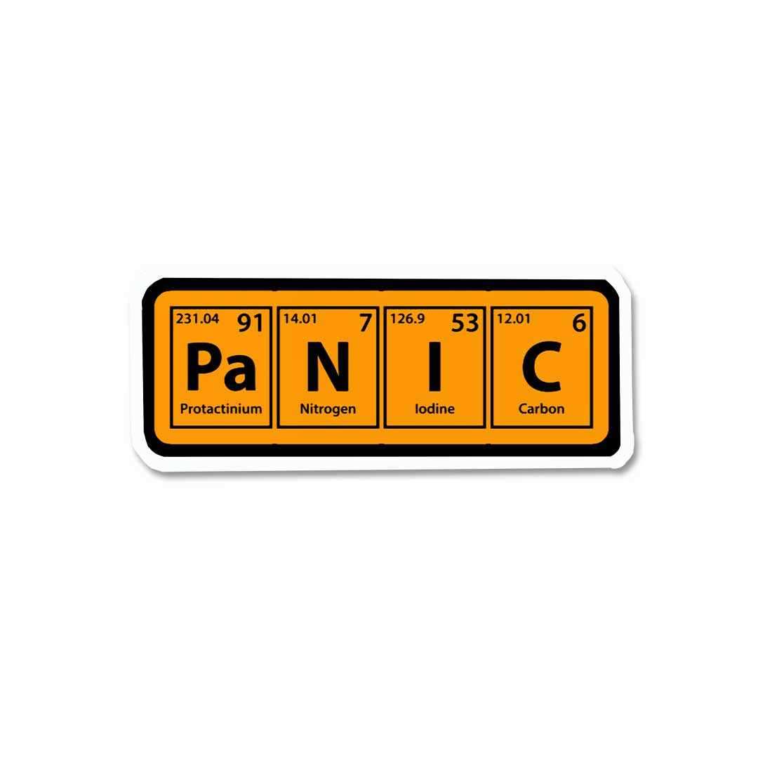 Pa N I C Sticker waterproof vinyl decal for laptop, bike, car & bottle