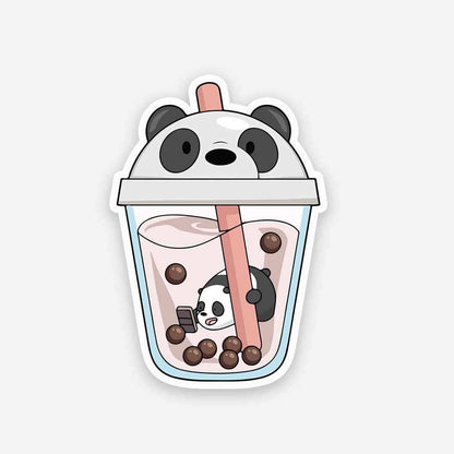 Panda Sipper sticker waterproof vinyl decal for laptop, bike, car & bottle