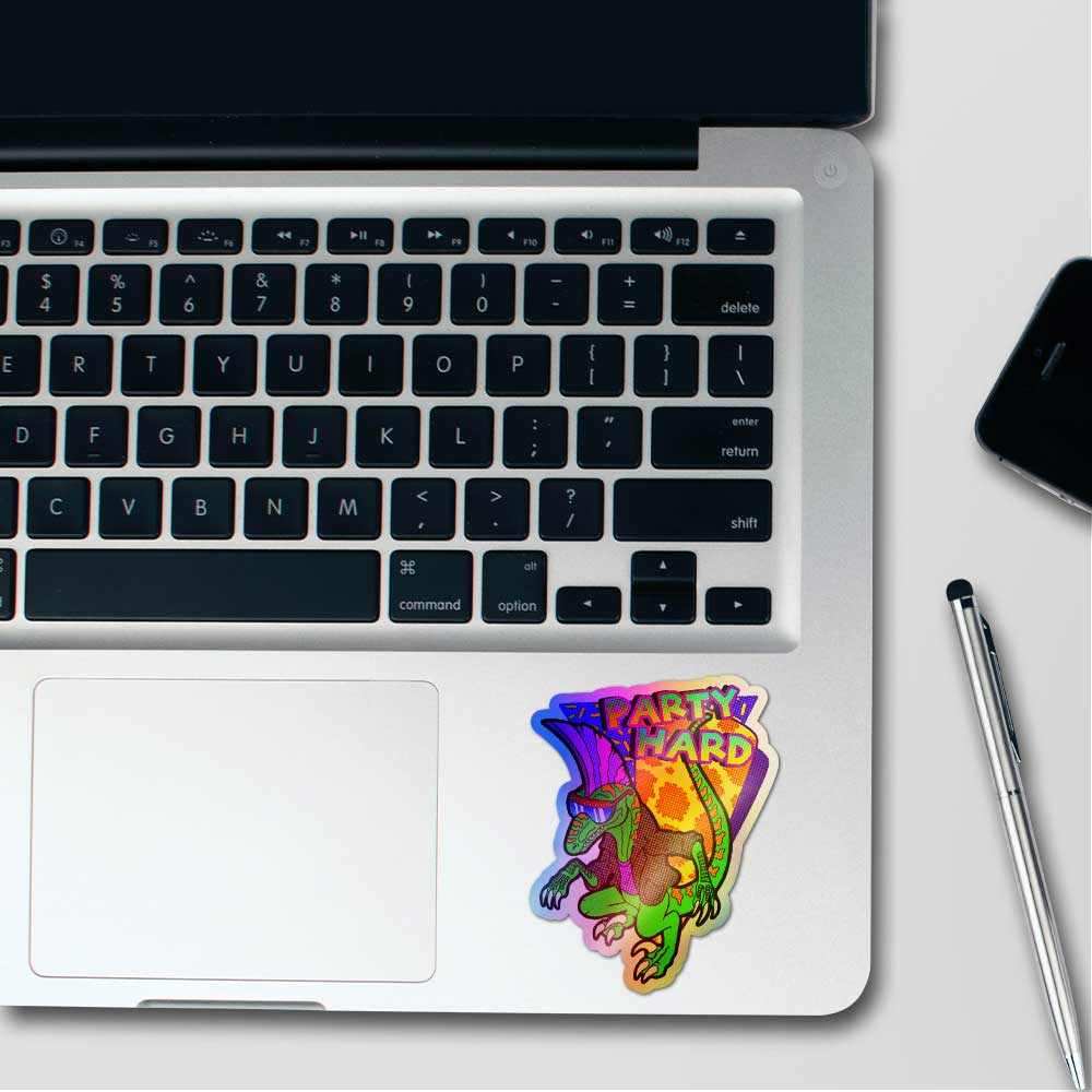 Party hard Holographic Stickers waterproof vinyl decal for laptop, bike, car & bottle